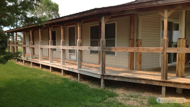 Wrap around wooden deck